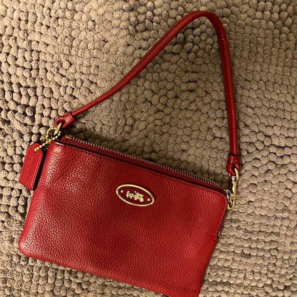 Coach wristlet - red leather